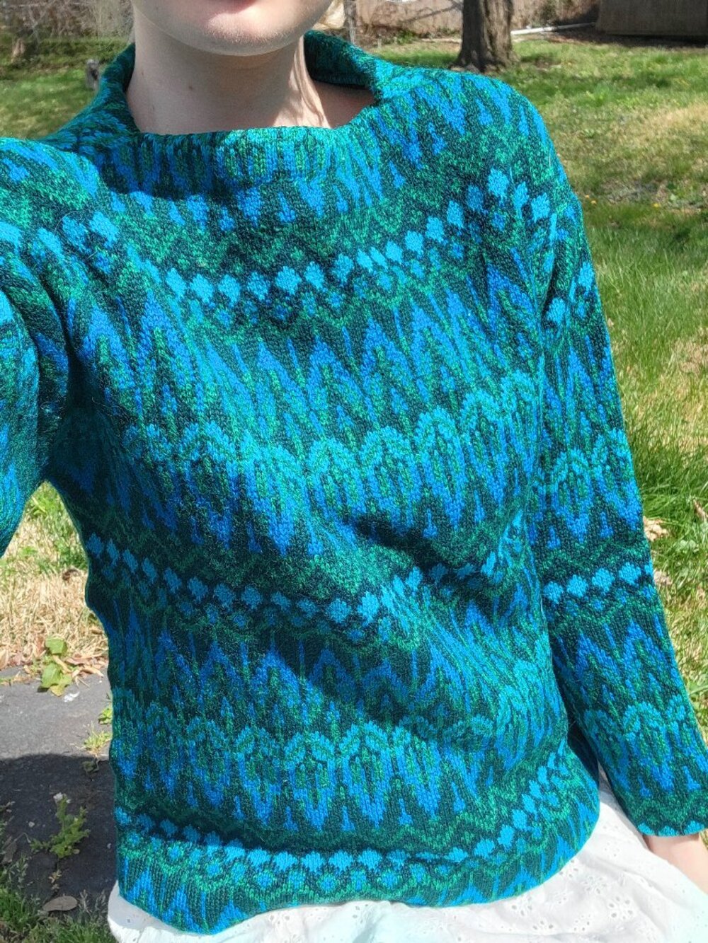 ⦃ Iceland Jersey Modeller Hans Heitsch vintage teal sweater 🦚⊹ ⦄